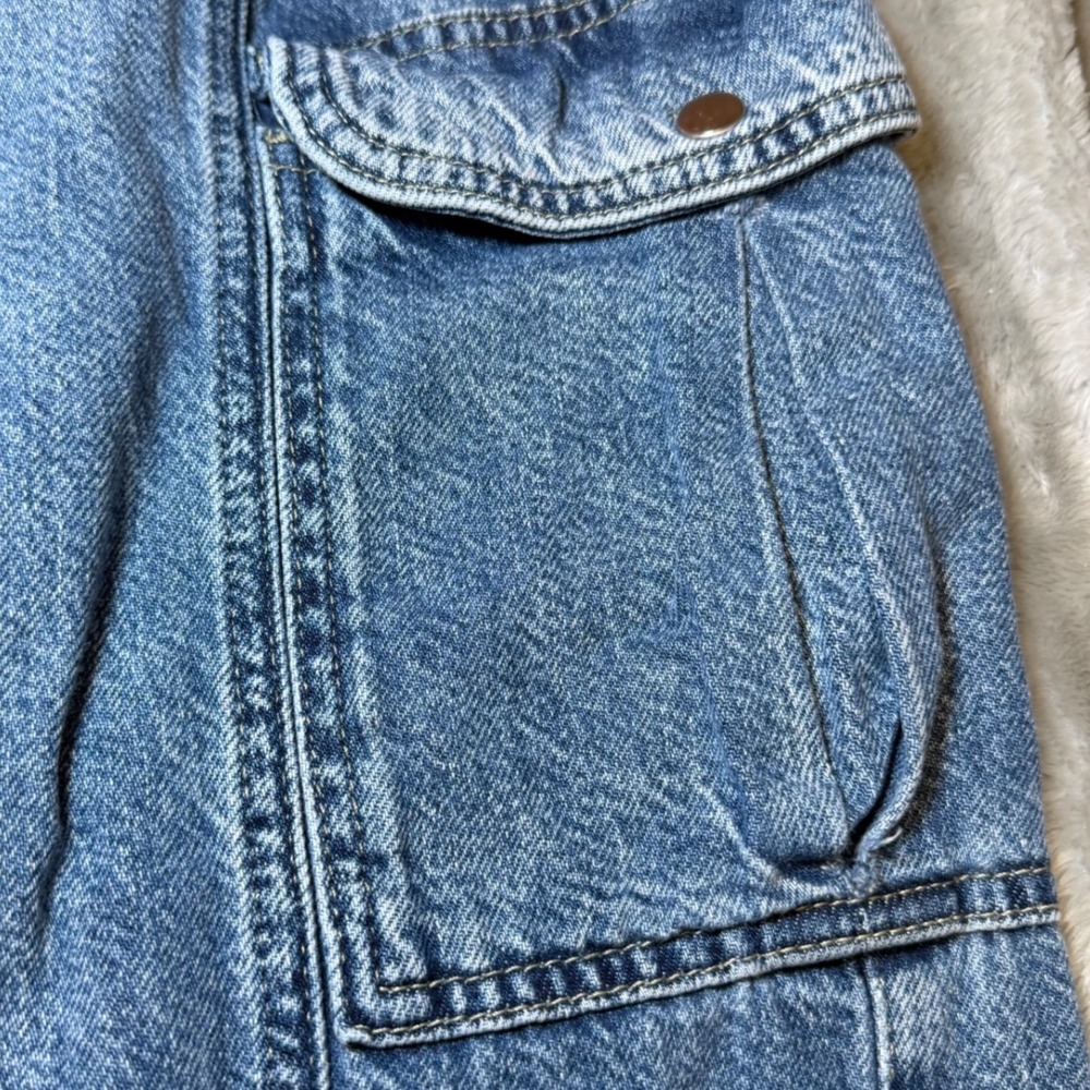 Aeropostale Womens Size 6 Utility Cargo Jeans Blue Denim Wide Leg Y2K Baggy - Picture 16 of 16